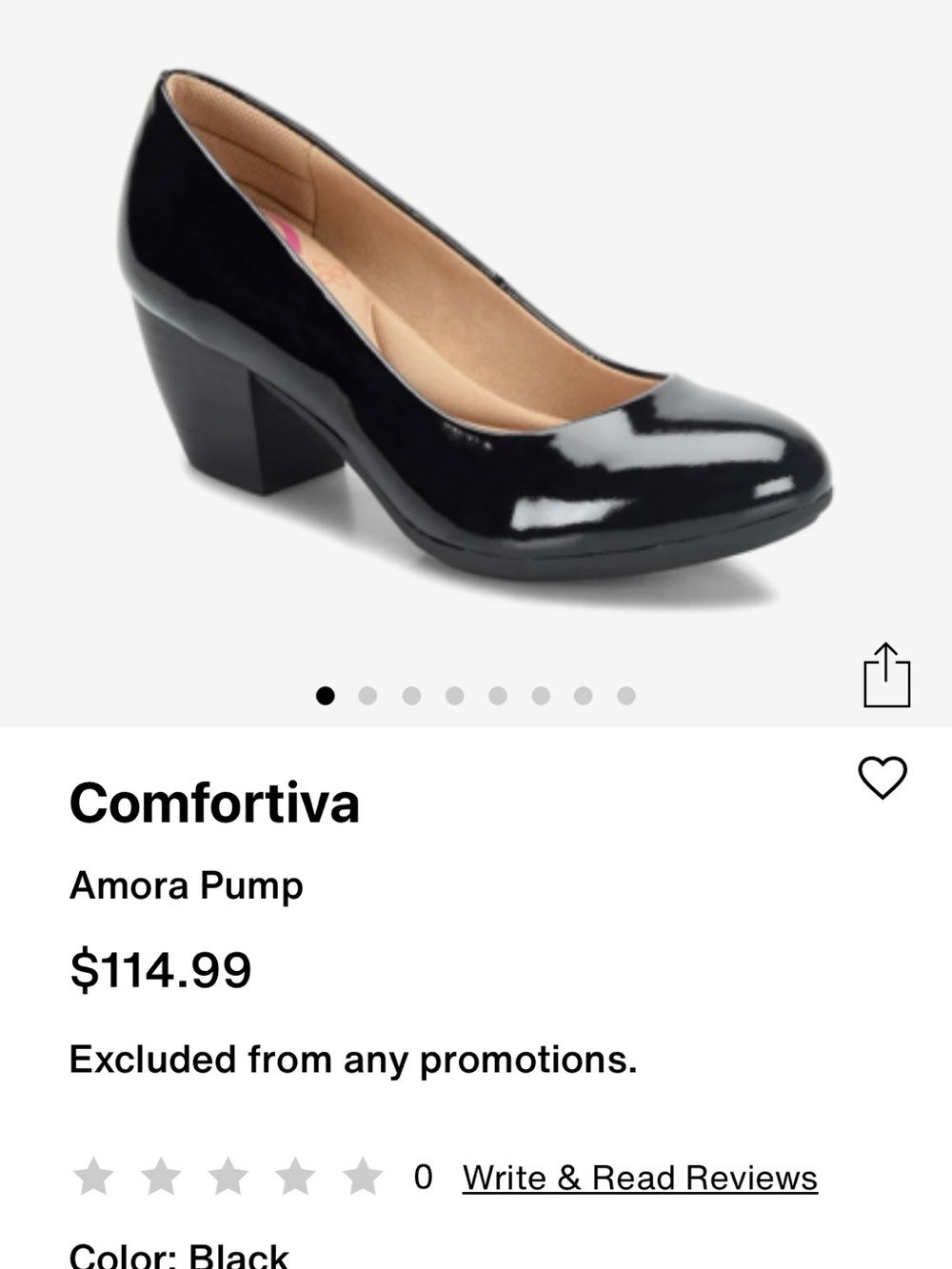 Comfortiva Amora Pump in Black Patent